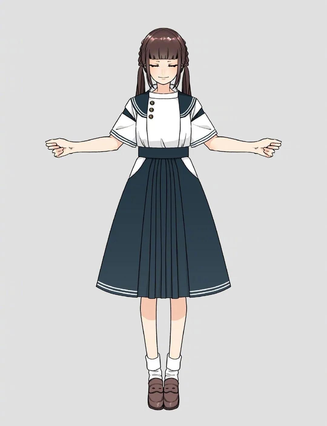 【cg原画插画教程】日系动漫头像女孩喜欢的jk制服手绘素材