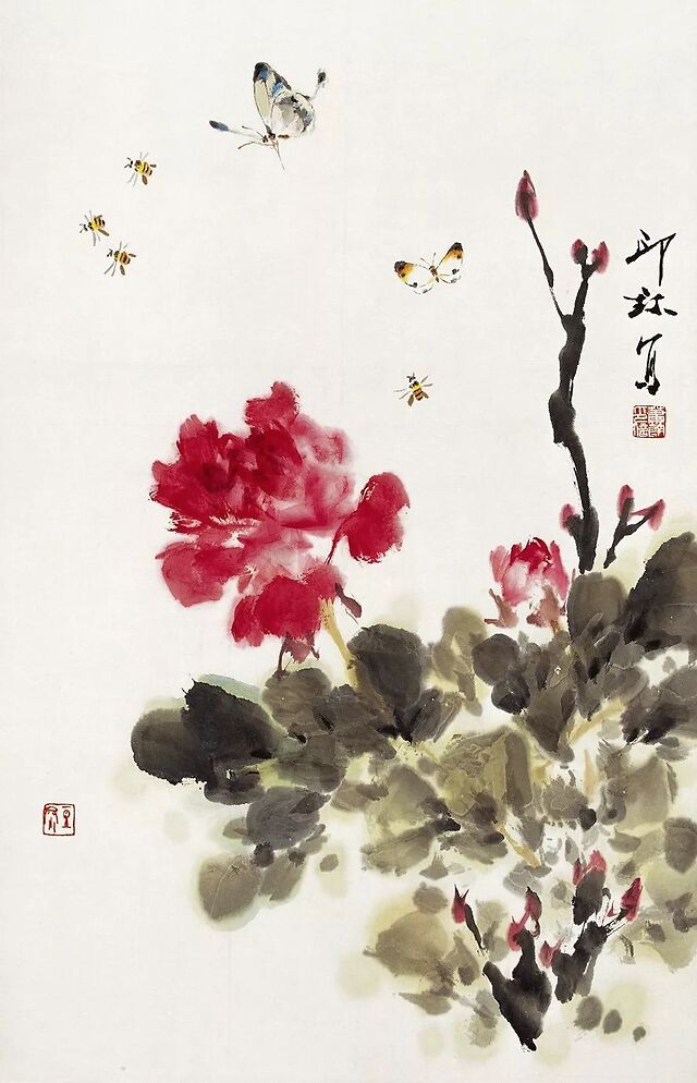 萧朗百幅牡丹芍药图润秀典雅爽劲大气
