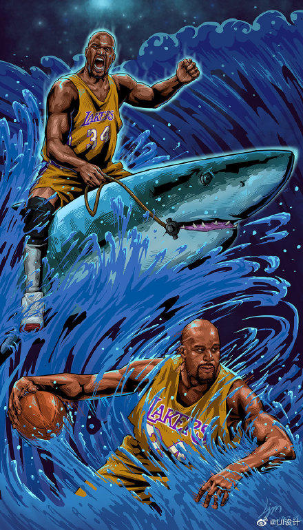 一组很适合做壁纸的nba球星漫画