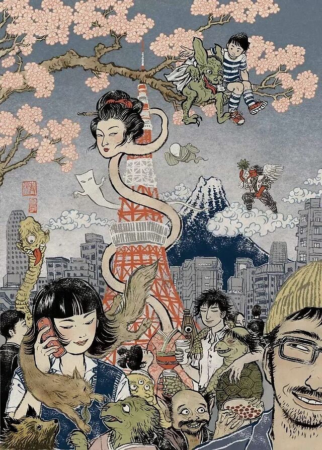 清水裕子是来自日本的插画师,她的画充满着浓郁的浮世绘风格,并结合