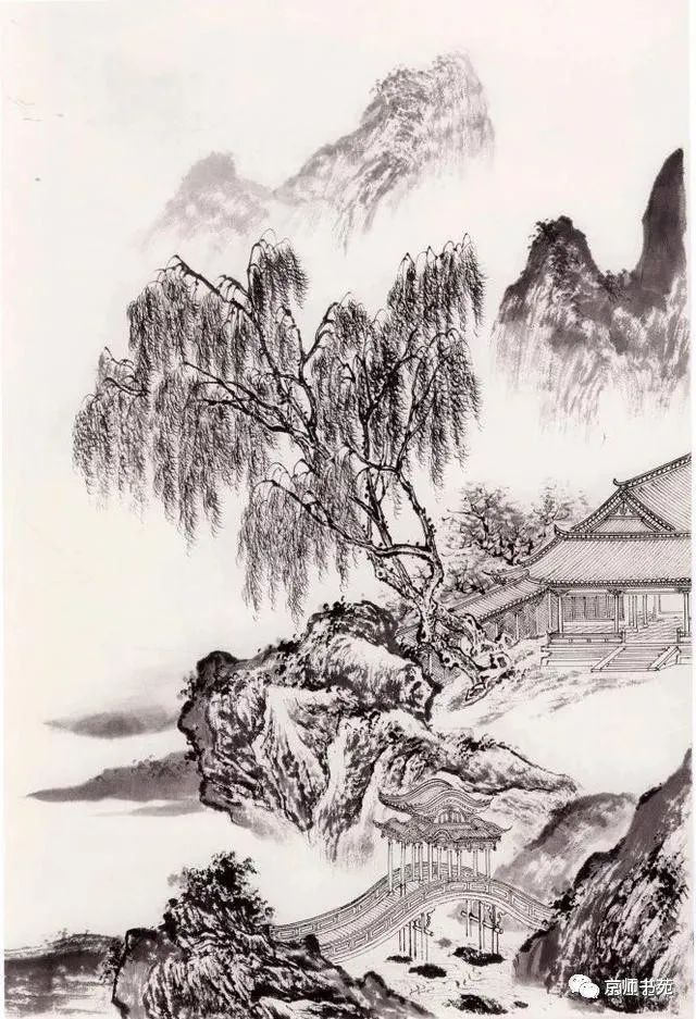 亭台楼阁白描