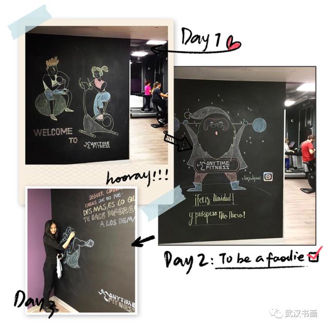 与全美最大连锁健身中心anytime fitness马德里健身房签约定制黑板报