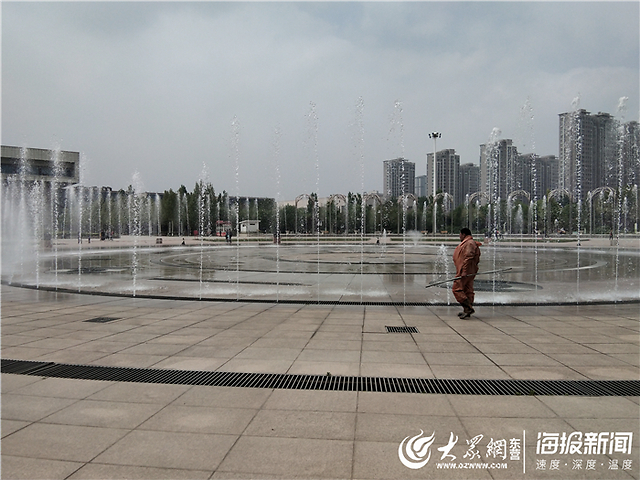 广饶县乐安公园中心广场喷泉五一将重新"上岗"