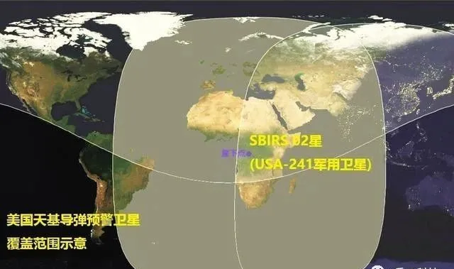 图注:美国新一代天基红外导弹预警卫系统覆盖范围示意图