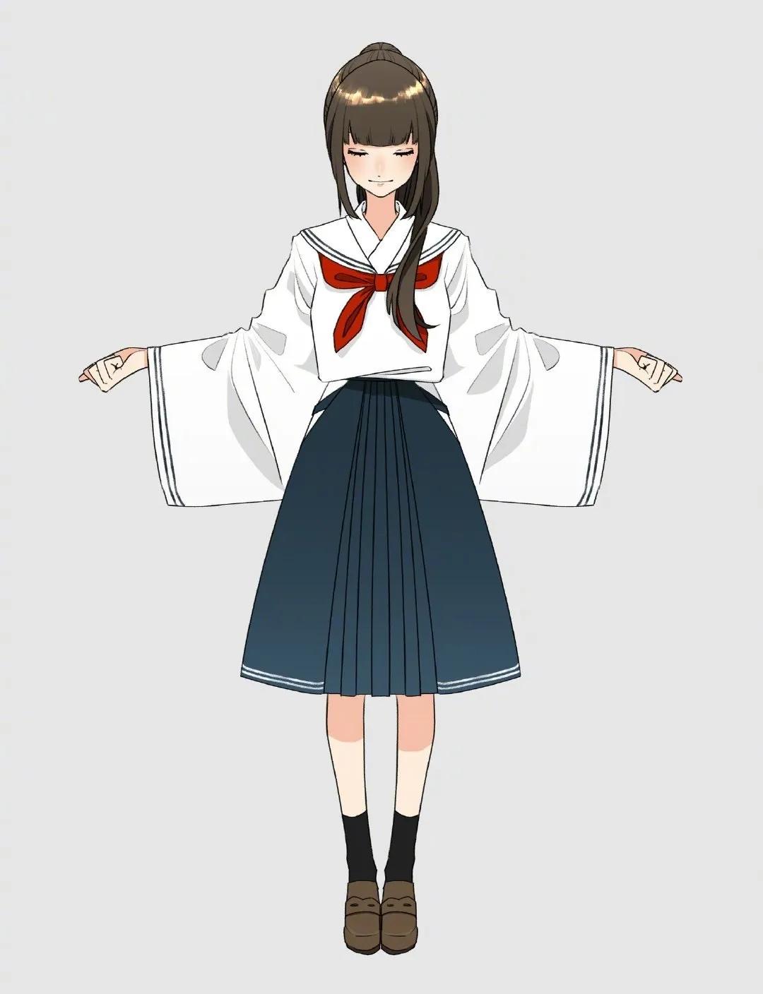 【cg原画插画教程】日系动漫头像女孩喜欢的jk制服手绘素材