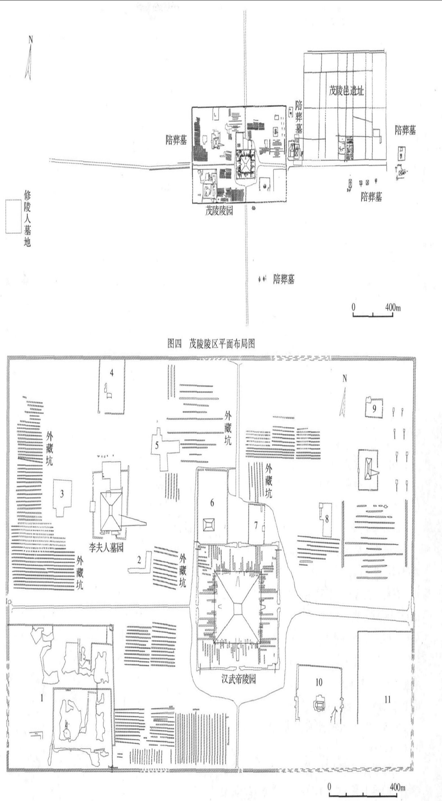 汉武帝茂陵平面布局图