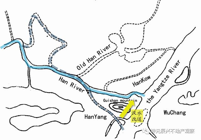 汉水改道 在武昌,汉阳沙洲沉没,连年淤塞的背景下,汉口接过区域转运