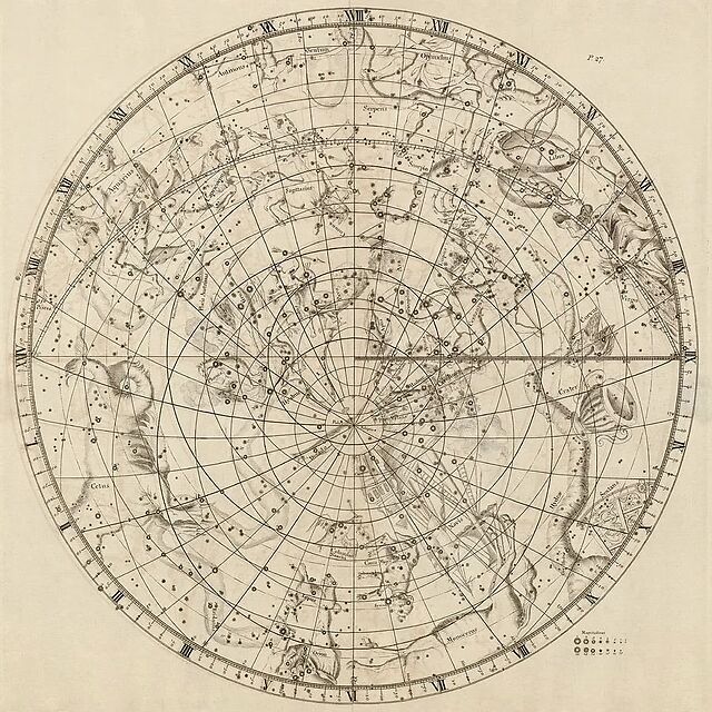 佛拉姆斯蒂德的星图(南天)