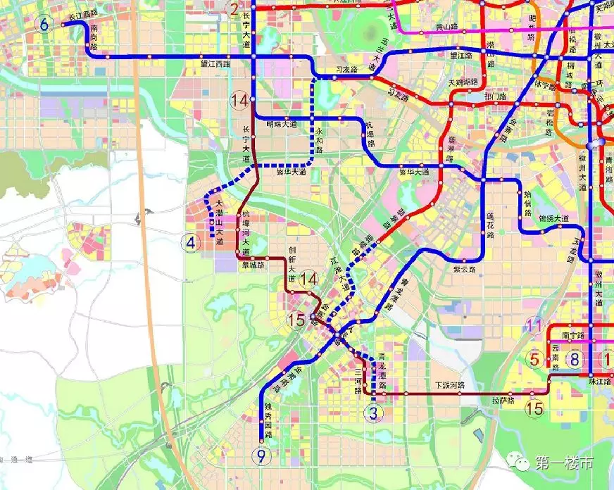 水家湖,六安 据合肥轨道交通2050年规划 未来有16条地铁 1号线-15号线