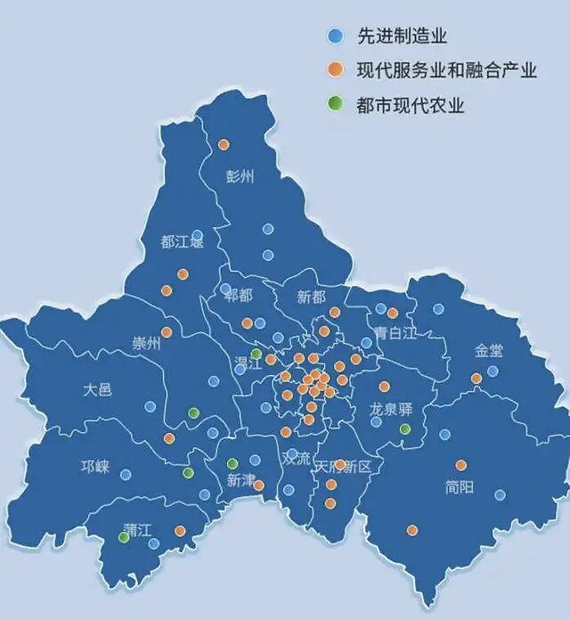 南拓,西控,北改,中优"的城市空间优化思路,  根据成都区域的特色,因地