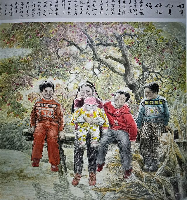 陈恩惠现实主义乡土儿童绘画