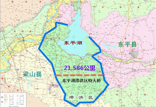 65秒21568公里中国陆上公路第一长桥宁梁高速东平湖滞洪区特大桥全景