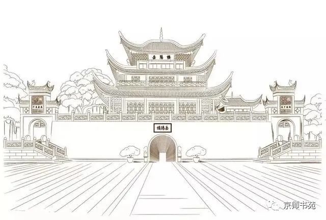 古风建筑线稿