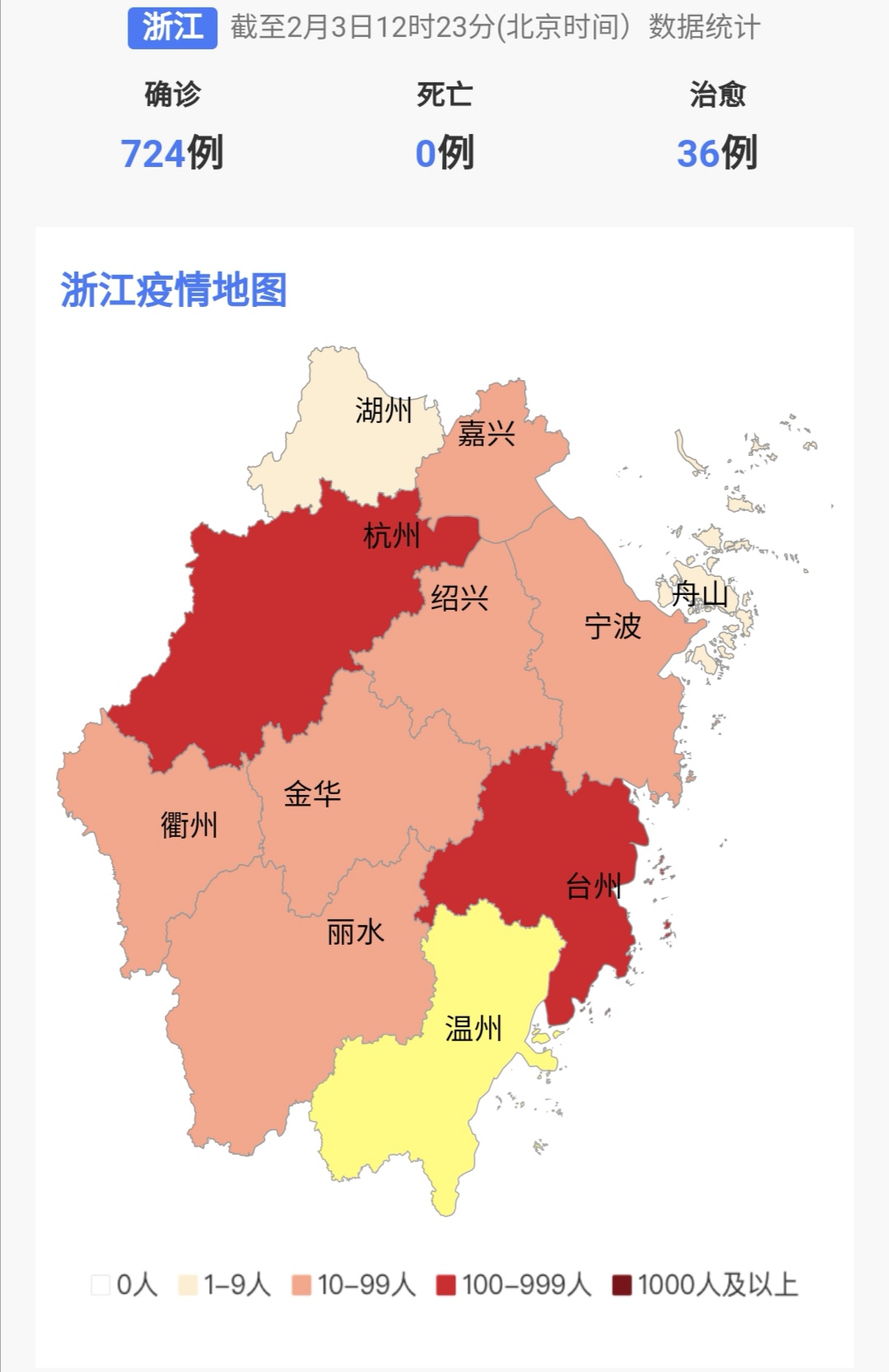 全国新型冠状病毒疫情状况湖北最严重浙江第二广东第三