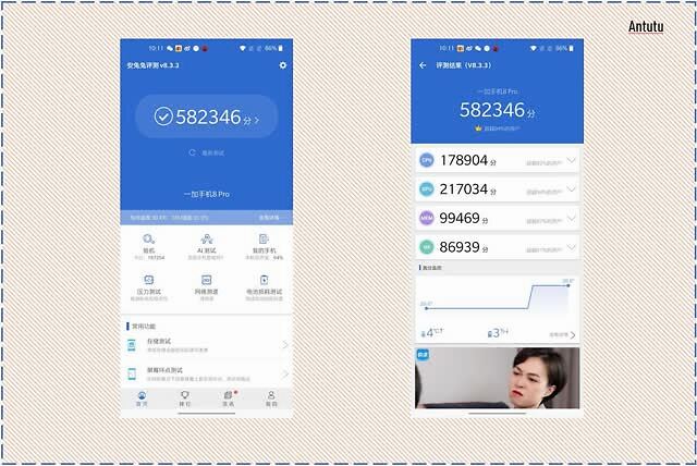 我手上的这台一加8 pro安兔兔跑分获得了58万分的成绩,算是目前旗舰级
