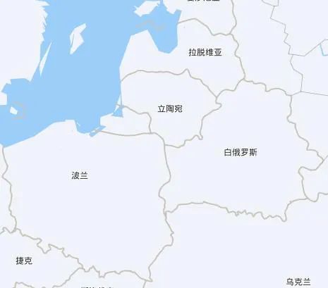 波兰,立陶宛,拉脱维亚与白俄罗斯的位置关系 图源:网络