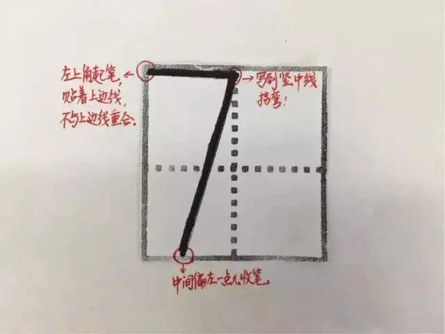 练字课堂阿拉伯数字09在田字格中的规范写法