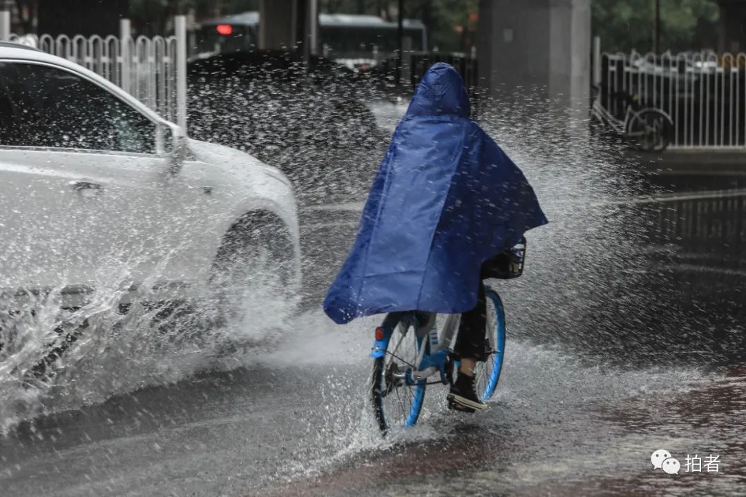 7月12日,蒲黄榆,市民在雨中骑自行车.摄影 新京报记者王嘉宁