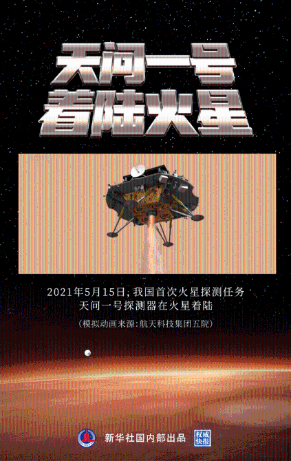 火星探测任务在火星乌托邦平原南部预选着陆区登陆天问一号着陆巡视器