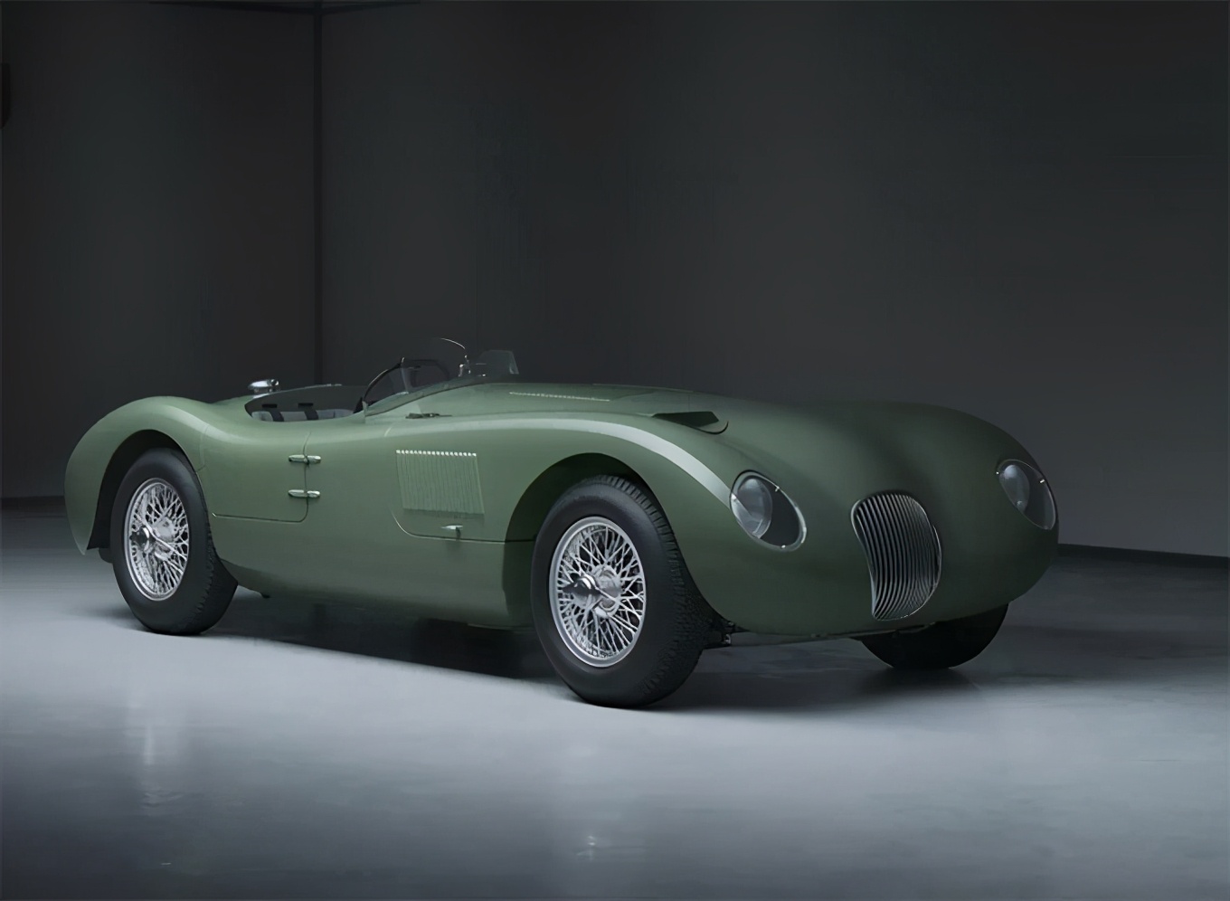 1951年,捷豹c-type正式亮相,为了追求极致的空气动力学表现,该车的
