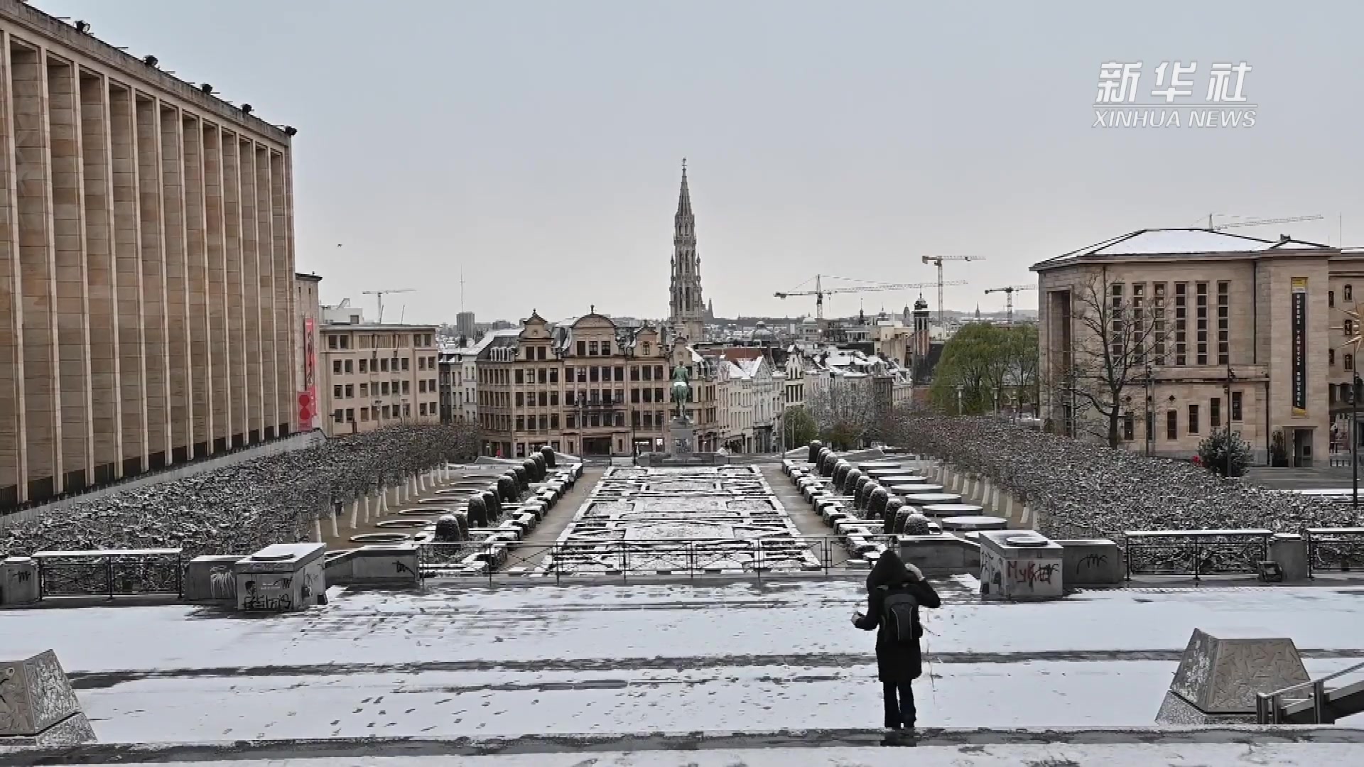 比利时布鲁塞尔大广场雪景