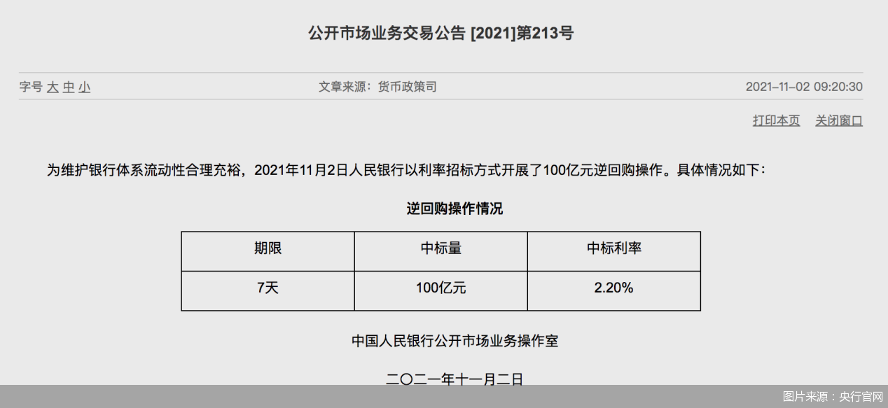 资金平稳跨月后重启小额逆回购11月流动性是何走向