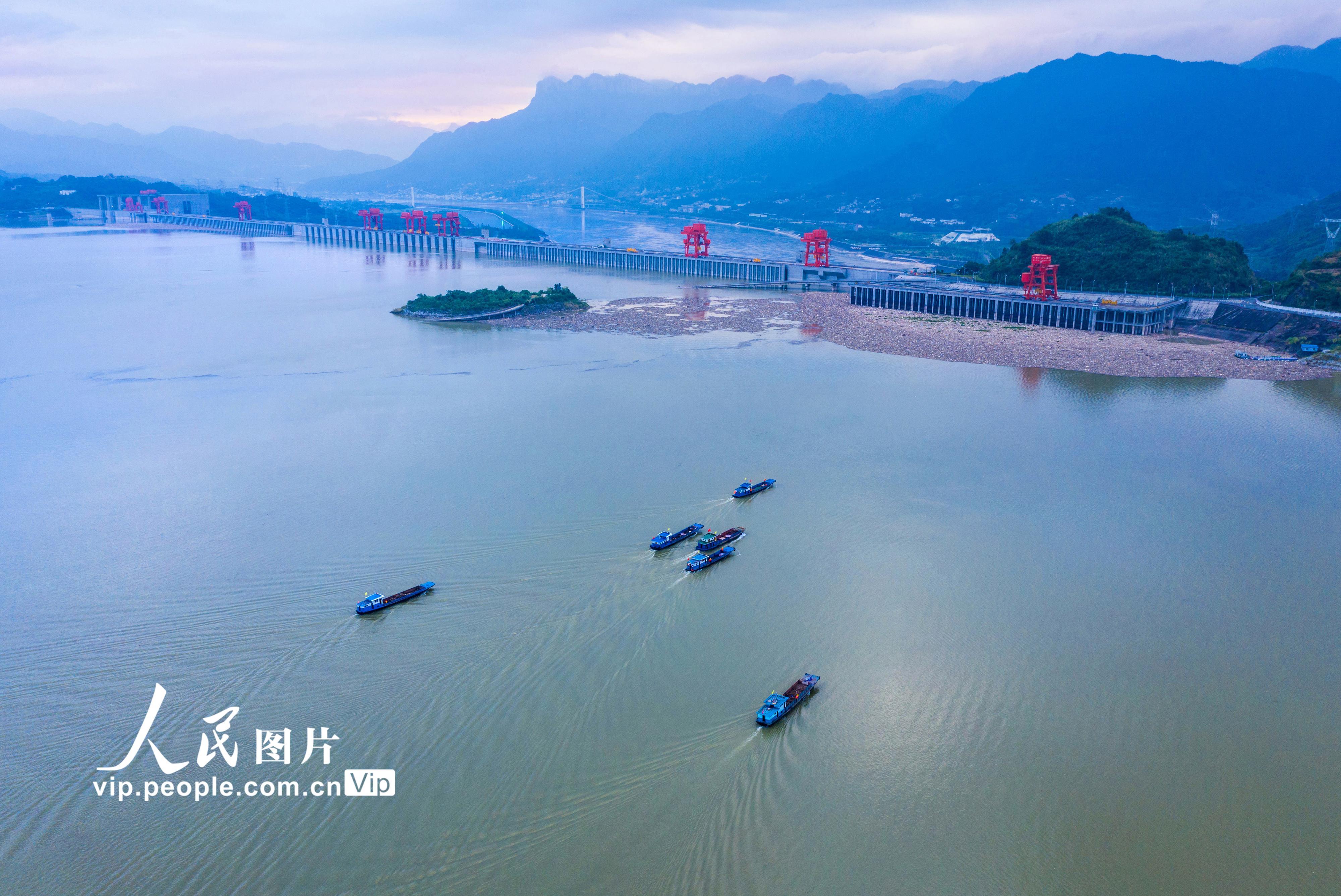 湖北宜昌:三峡坝前清漂忙
