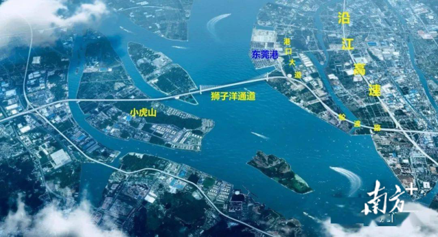 狮子洋通道工程位于珠江三角洲核心地带,上游距南沙大桥约3.