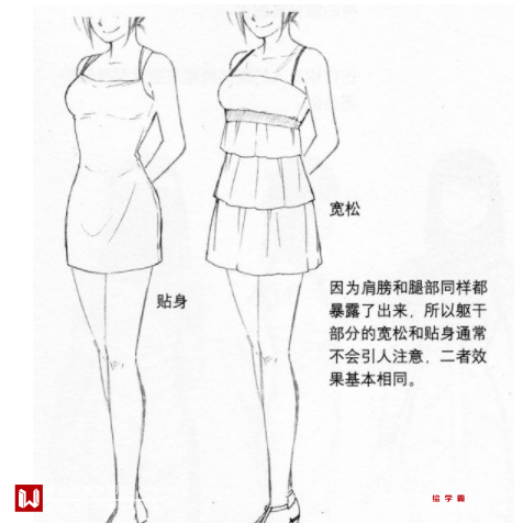 动漫女生的衣服怎么画简单?