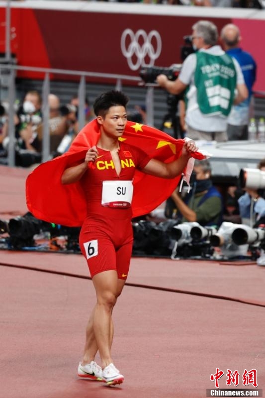 摄北京时间8月1日晚,在东京奥运会男子百米决赛中,中国选手苏炳添以9