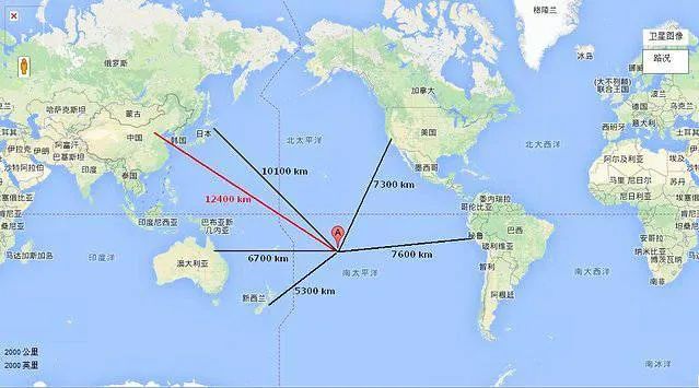 图8. 法属波利尼西亚群岛位于地球上距离大陆最远的地方