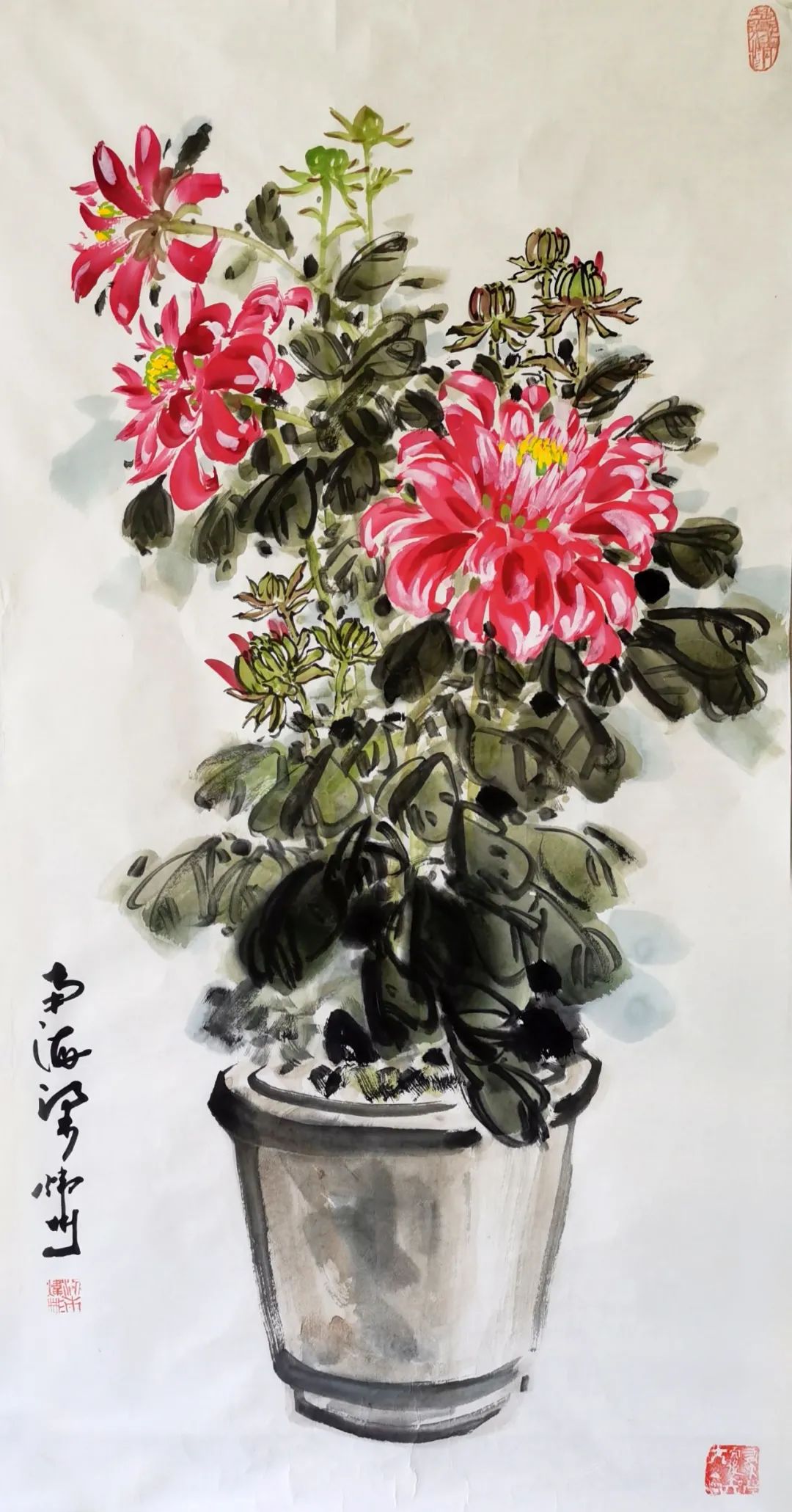 《大丽花写生》规格:100x50cm