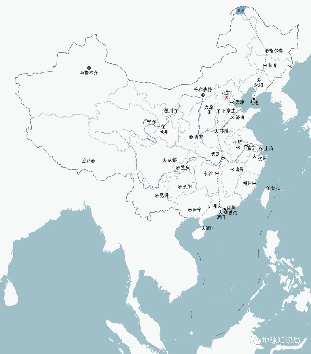 资讯>正文 从地图上看,你肯定觉得石家庄-深圳距离更远▼东北区域内的