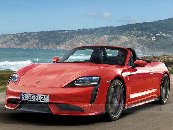 保时捷跑车718boxster,保时捷boxster敞篷跑车 保时捷718 boxster ev概念车taycan同款前脸设计-图1