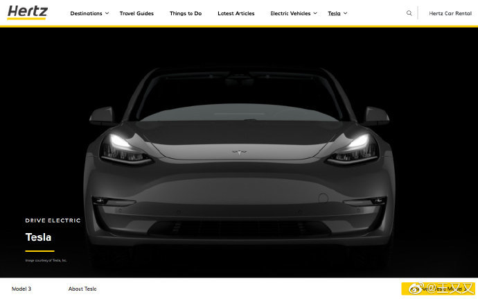 美国汽车租赁公司赫兹订购10万辆特斯拉有史以来来最大电动车采购