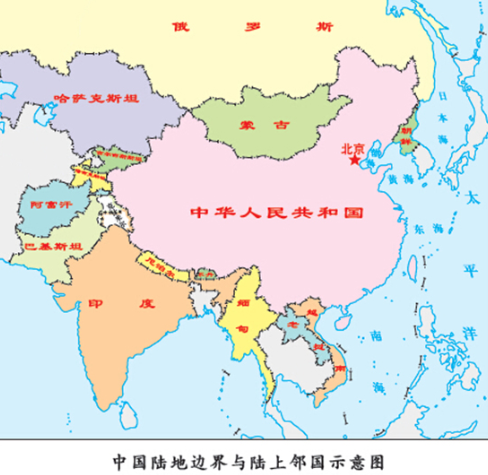 中国陆上邻国,和阿富汗的接壤里程最短