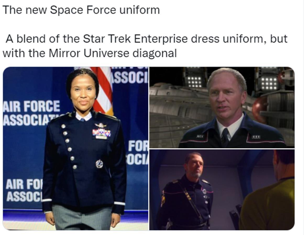 美国太空军新制服陷抄袭门网友裤子都不合身