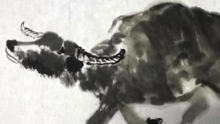名家画牛:萧海春挥写《昂首奋蹄》