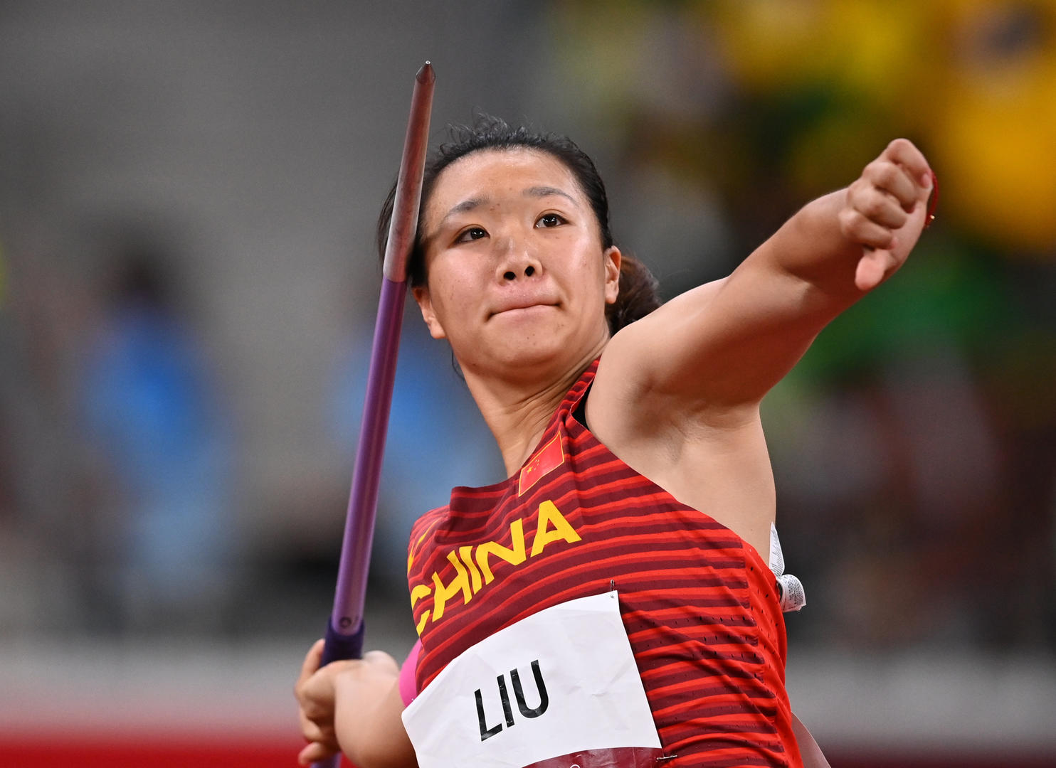 刘诗颖在东京奥运会田径女子标枪决赛.图据ic photo