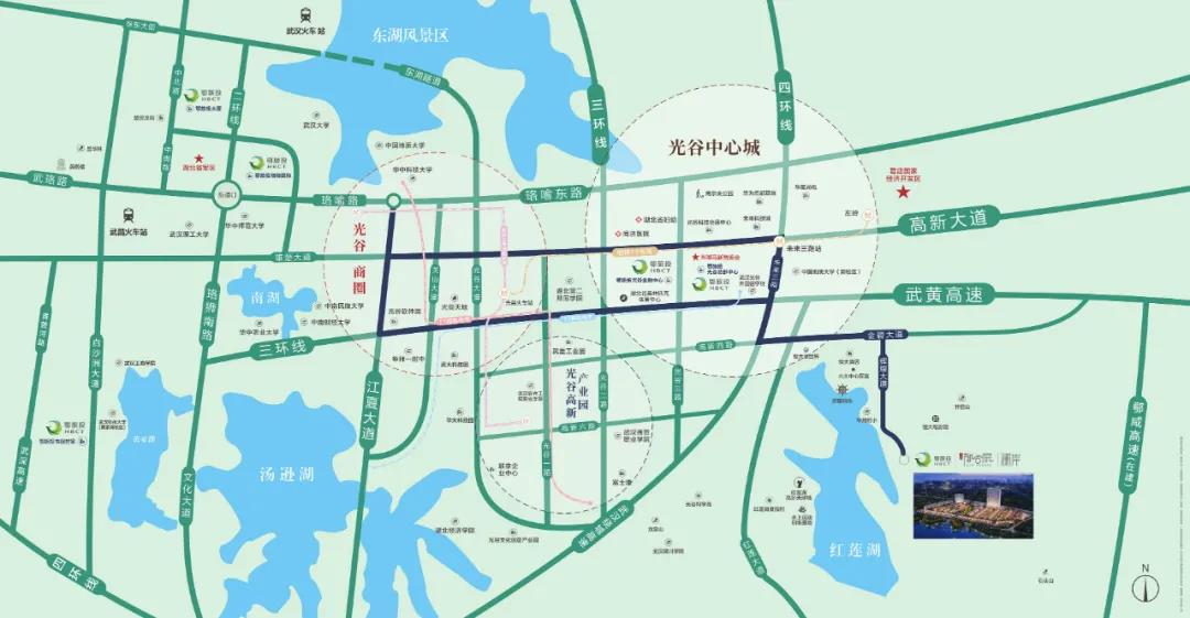 红莲湖旅游度假区,距离武汉中心区域40分钟车程,距离光谷的新行政商务