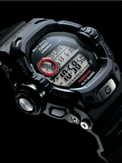 右:卡西欧 gw 9200-1v g-shock "riseman" multi-band 6 超大号腕表.