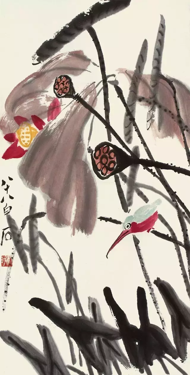 齐白石的国画之秋荷