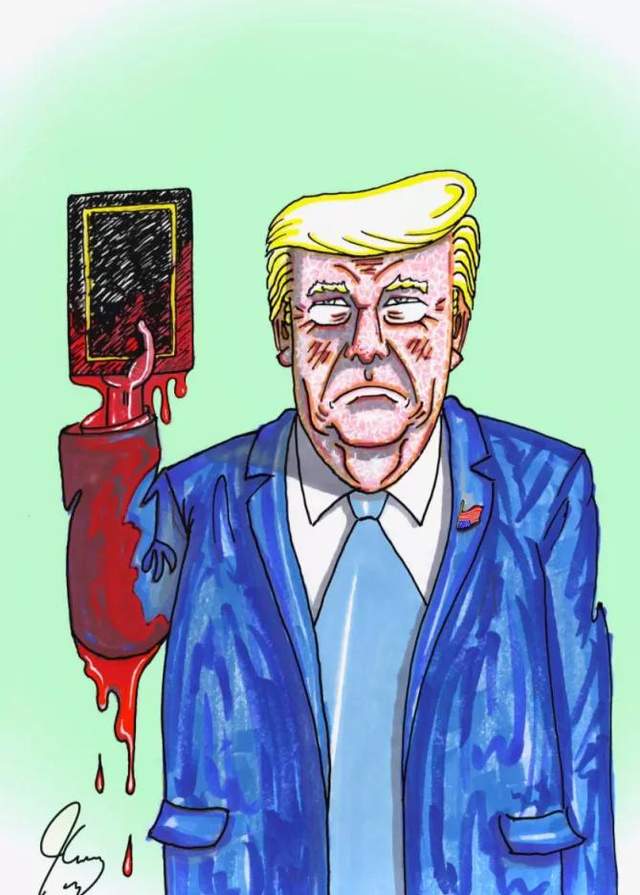 喜剧大师金凯瑞抑郁在家,画了四年讽刺特朗普的漫画!