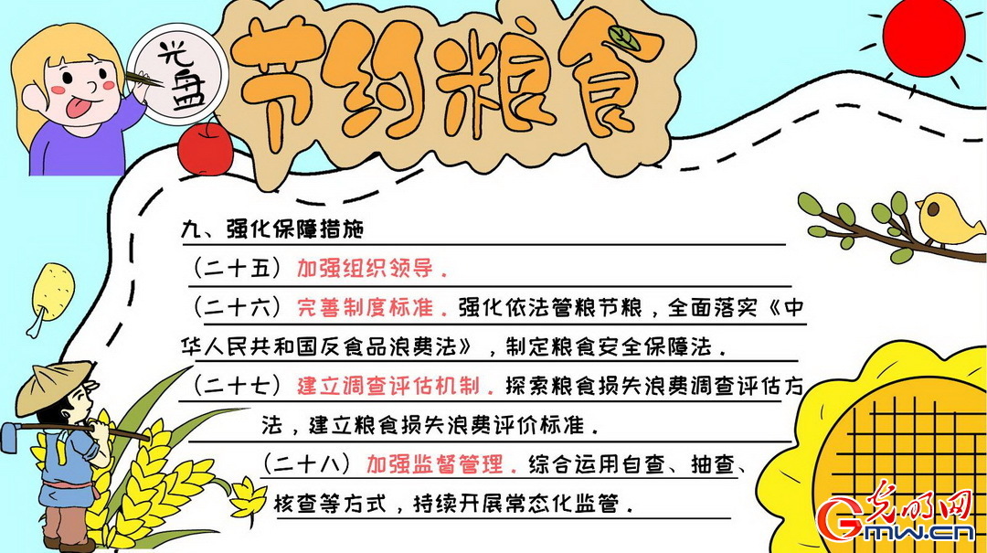 手抄报一组九宫格带你详解粮食节约行动方案