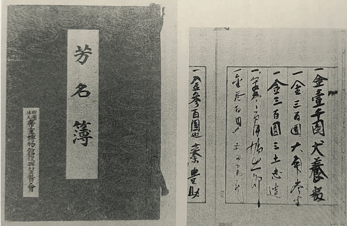 东京帝室博物馆复兴翼赞会醵金者芳名录东京帝室博物馆文物疏散(1945