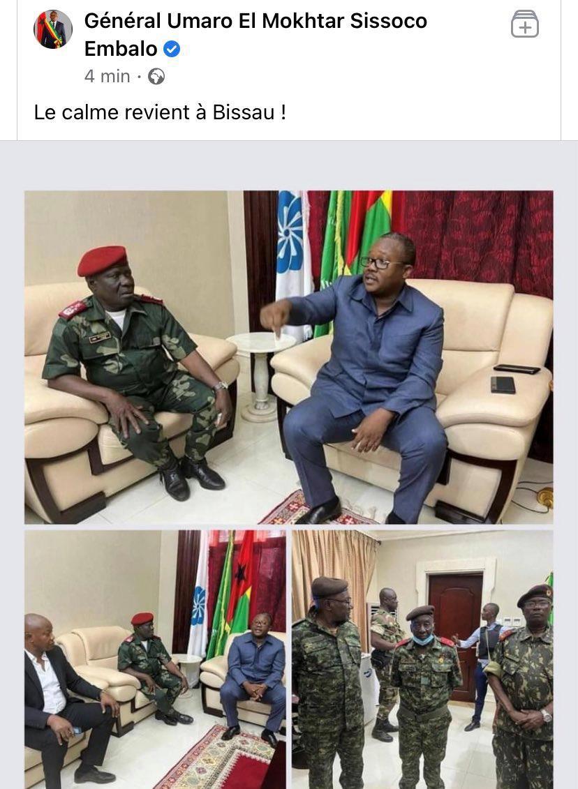 恩巴洛通过社交媒体表示,自己很好,局势处于政府控制之下,感谢几内亚