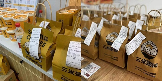 腊八节当天三米粥铺各线下门店订单爆满,从早到晚,堂食满座,外卖订单