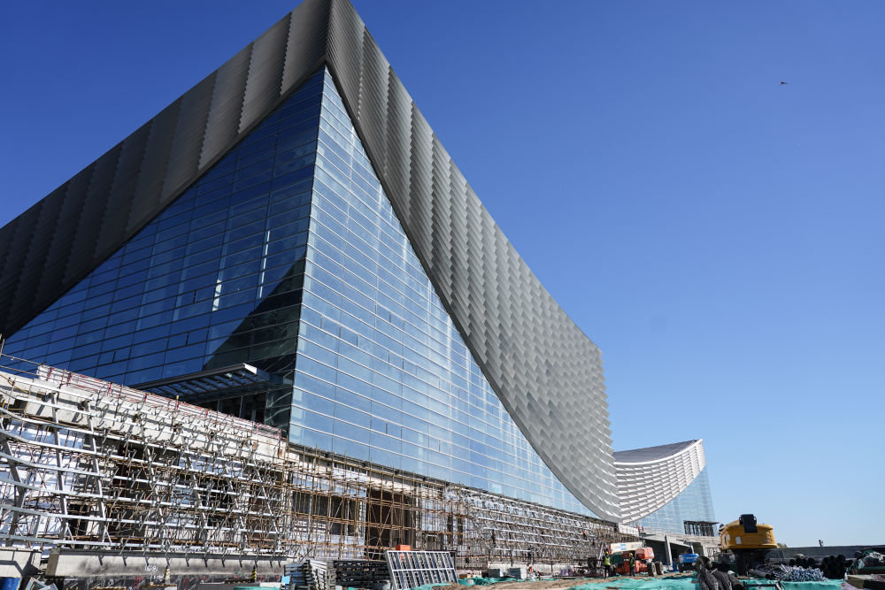 这是北京城市副中心图书馆项目施工现场（2022年11月4日摄）。新华社记者 彭子洋 摄