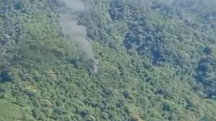 印军直升机坠毁地点 图源：社交媒体