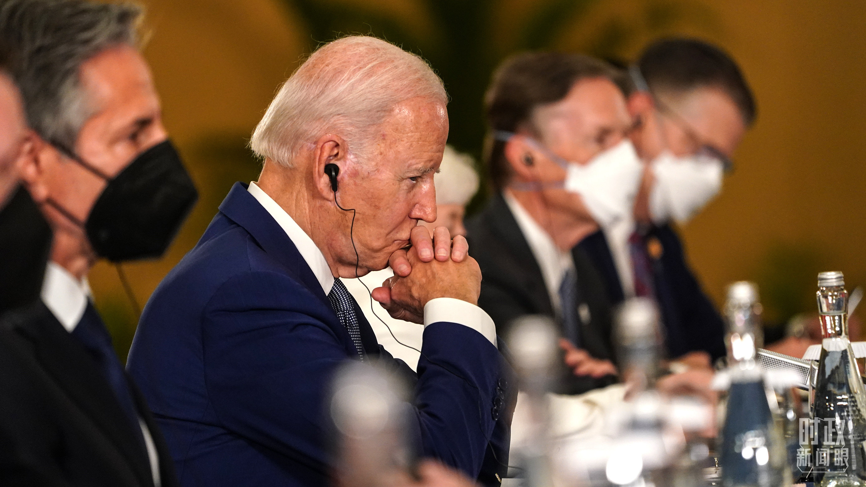 △参加会晤的美国总统拜登。（总台国广记者李晋拍摄）